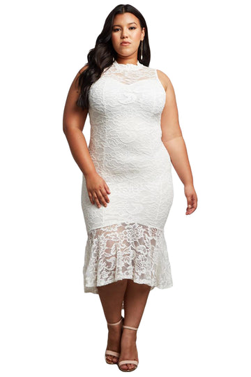 Δαντελένιο φόρεμα plus size M660P-2