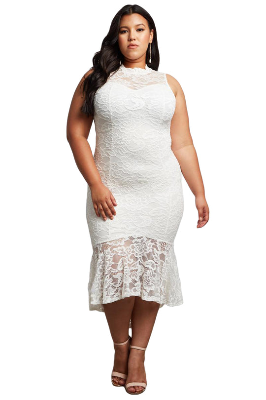 Δαντελένιο φόρεμα plus size M660P-2