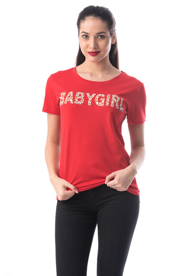 Casual T-shirt με στρογγυλή λαιμόκοψη και κοντά μανίκια P730-3