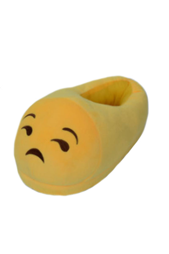 Χνουδωτές παντόφλες σπιτιού με emoticon που αναρωτιέται PC18-9