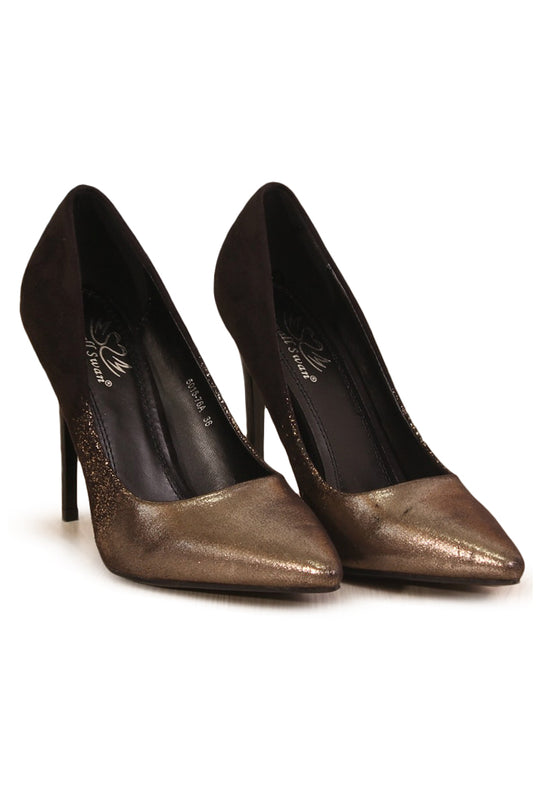 Γόβες στιλέτο Black/Gold PDS108-177