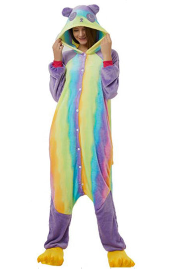 Ολόσωμη χνουδωτή πιτζάμα Rainbow Panda PJM133-100