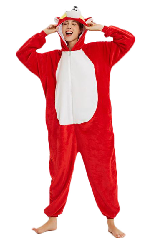 Χνουδωτή πιτζάμα ολόσωμη kigurumi σχέδιο αλεπού PJM166-232