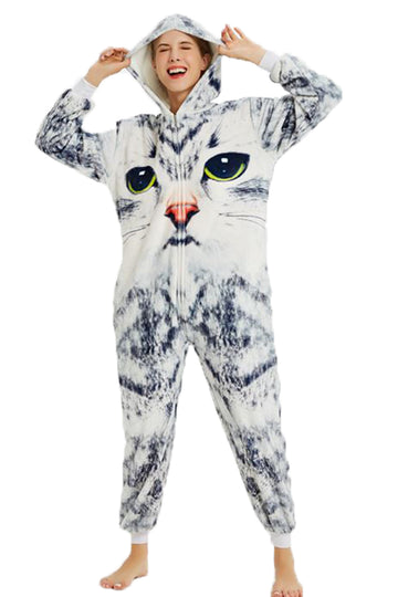 Χνουδωτή πιτζάμα kigurumi σχέδιο γάτα PJM168-1822