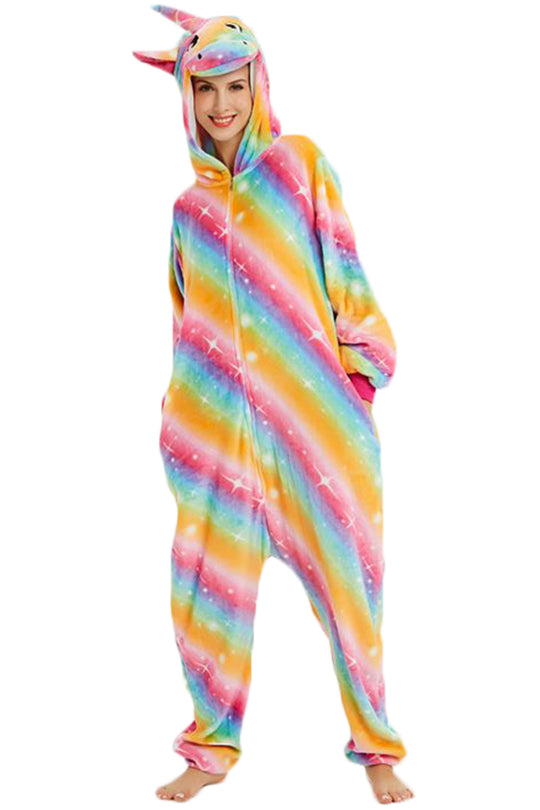 Χνουδωτή πιτζάμα ολόσωμη kigurumi μοντέλο μονόκερος PJM169-100