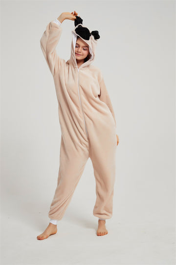 Φλις ολόσωμη πιτζάμα kigurumi, σχέδιο σκύλου PUG, PJM235-813