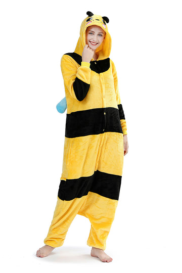 Πιτζάμα kigurumi από χνουδωτό ύφασμα, σχέδιο μελισσούλα PJM24-191
