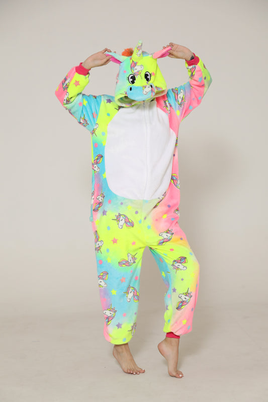 Ολόσωμη χνουδωτή πιτζάμα kigurumi με σχέδιο MAGICAL UNICORN PJM251-100