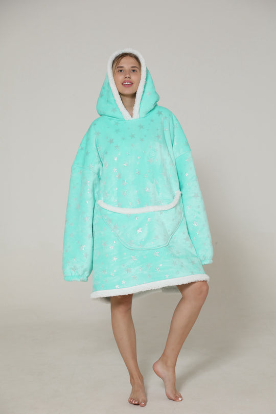 Άνετη φλις μπλούζα-φόρεμα oversize PJM253-122