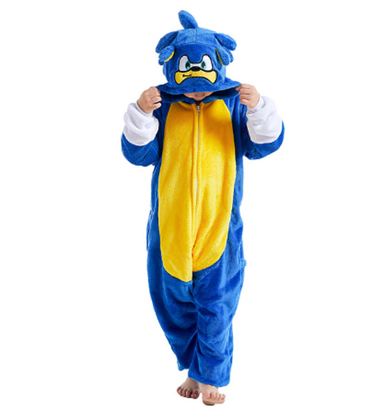 Φλις πιτζάμα ολόσωμη τύπου kigurumi σχέδιο Sonic PJM267-49