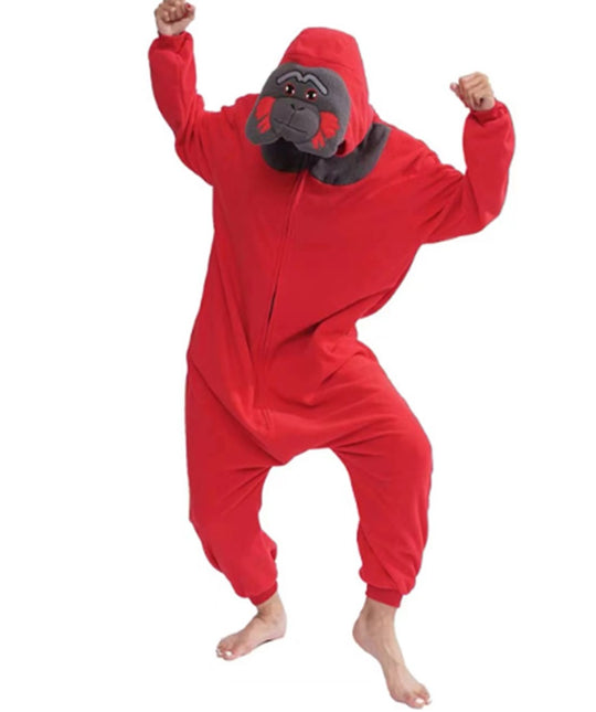 Ολόσωμη πιτζάμα kigurumi από μαλακό και αφράτο ύφασμα, σχέδιο μαϊμού PJM268-3