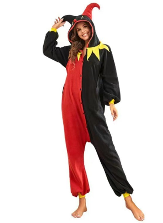 Πιτζάμα ολόσωμη kigurumi από απαλό και αφράτο υλικό, σχέδιο κλόουν PJM269-115