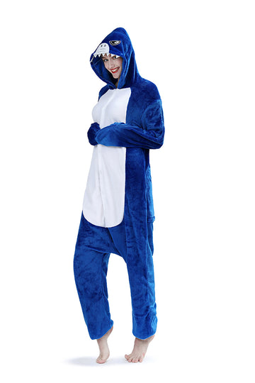 Ολόσωμη πιτζάμα kigurumi σχέδιο μπλε καρχαρίας PJM57-441
