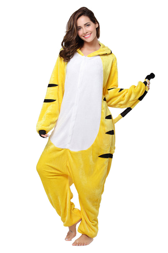 Χνουδωτή ολόσωμη πιτζάμα kigurumi, σχέδιο τίγρη, PJM65-292