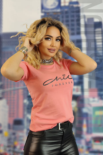 Μπλούζα casual με τύπωμα chic forever U830-5