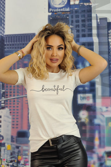 Ανδρικό μπλουζάκι με στάμπα text beautiful U833-221