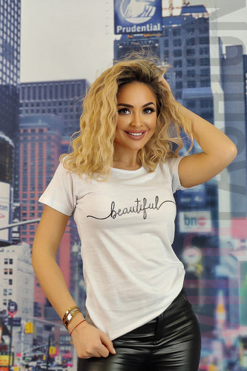 Ανδρικό μπλουζάκι με στάμπα text beautiful U833-2
