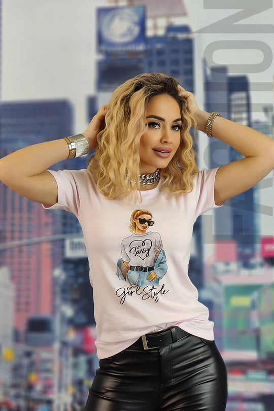Casual μπλουζάκι με στάμπα και μήνυμα U835-5112