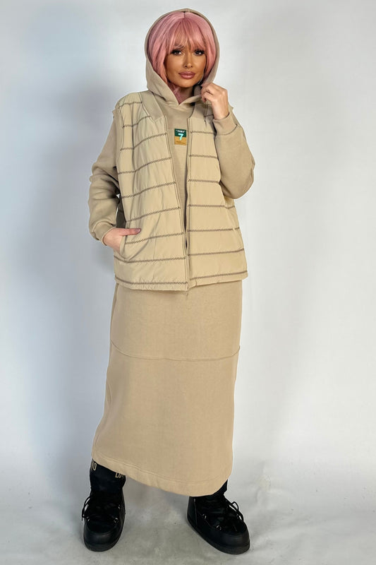 Σετ casual OVERSIZE με γιλέκο και αθλητικό μακρύ φόρεμα V624-15