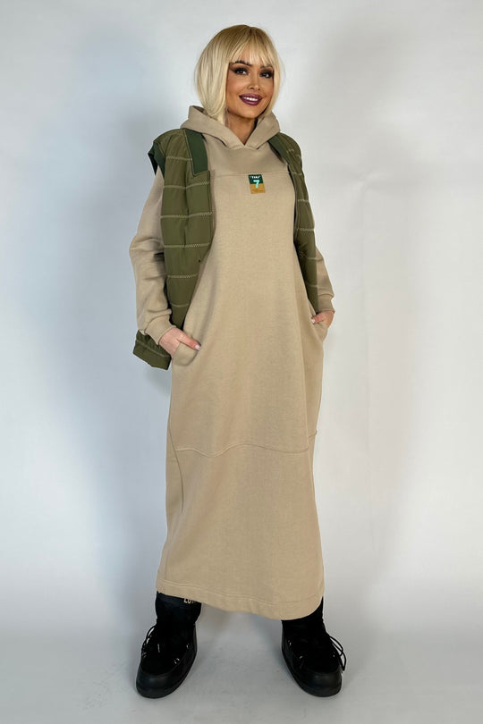 Σετ casual OVERSIZE με γιλέκο και αθλητικό μακρύ φόρεμα V624-181
