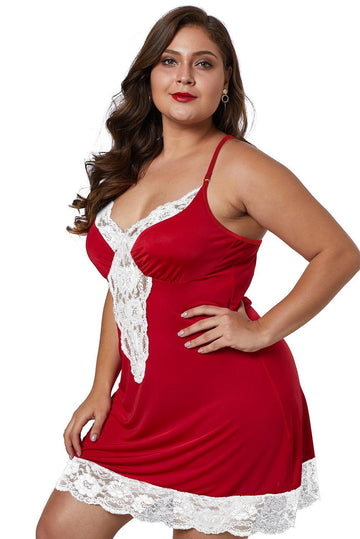 Babydoll εσώρουχο plus size με δαντέλα W573P-232