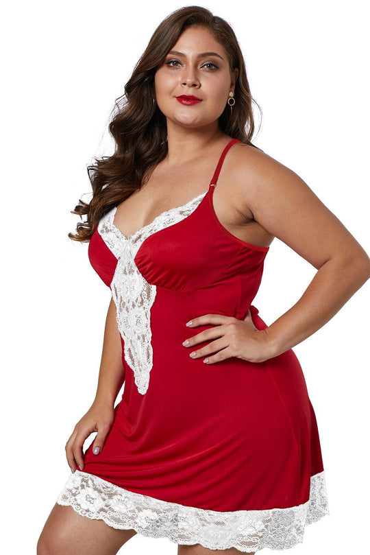 Babydoll εσώρουχο plus size με δαντέλα W573P-232