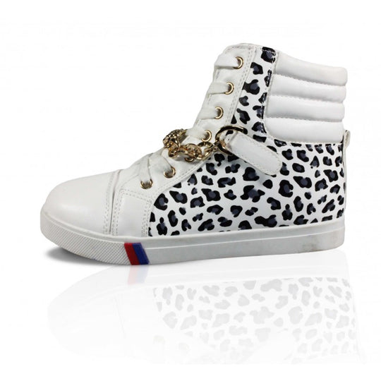 Γυναικεία sneakers με animal print και χρυσό αξεσουάρ μπροστά CH2370-211