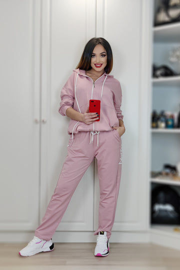 Αθλητική φόρμα oversize με στάμπα "Fashion Style" αποτελούμενη από 2 τεμάχια B656-5112