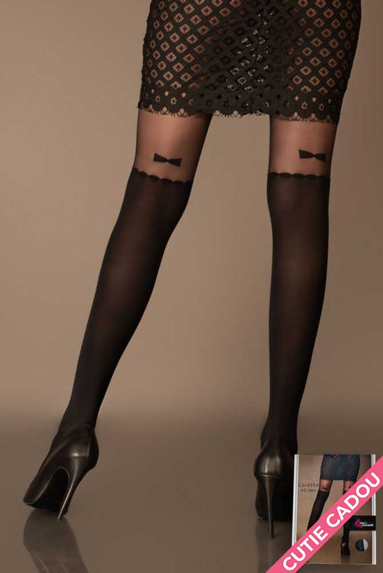 Καλσόν λεπτό με σχέδιο φιόγκους 40 DEN Livia Corsetti LIV442-1