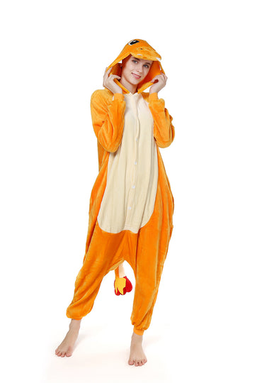 Φουντωτή πυτζάμα ολόσωμη (kigurumi) με σχέδιο Φλεγόμενος Δράκος PJM47-19