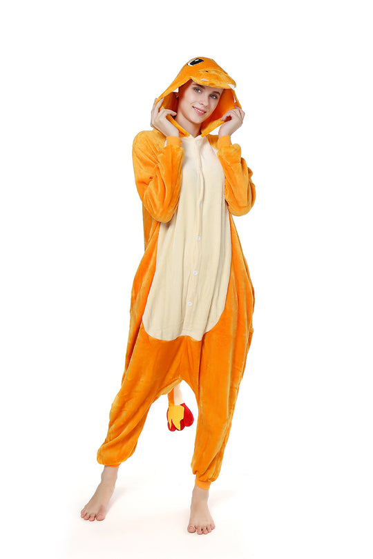 Φουντωτή πυτζάμα ολόσωμη (kigurumi) με σχέδιο Φλεγόμενος Δράκος PJM47-19