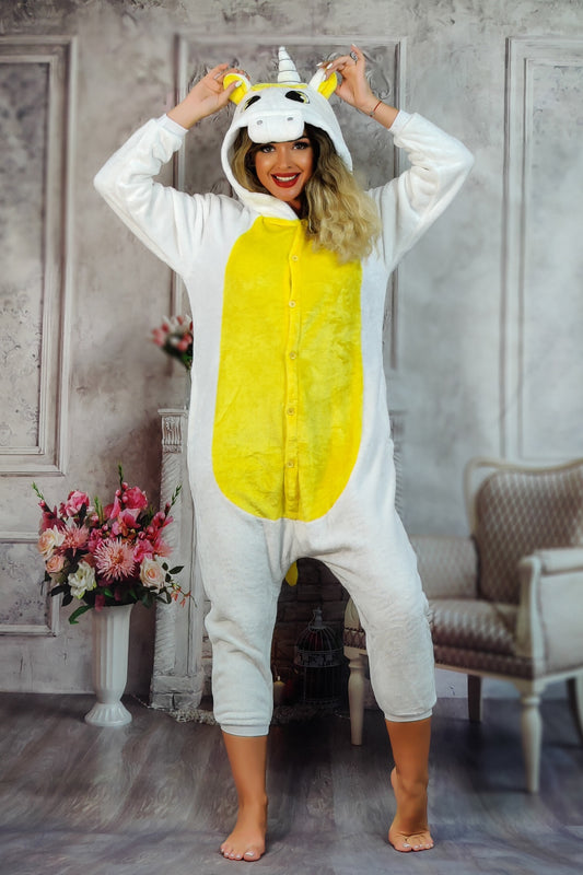 Φουντωτή πιτζάμα ολόσωμη φόρμα kigurumi, σχέδιο Μονόκερος, PJM55-29